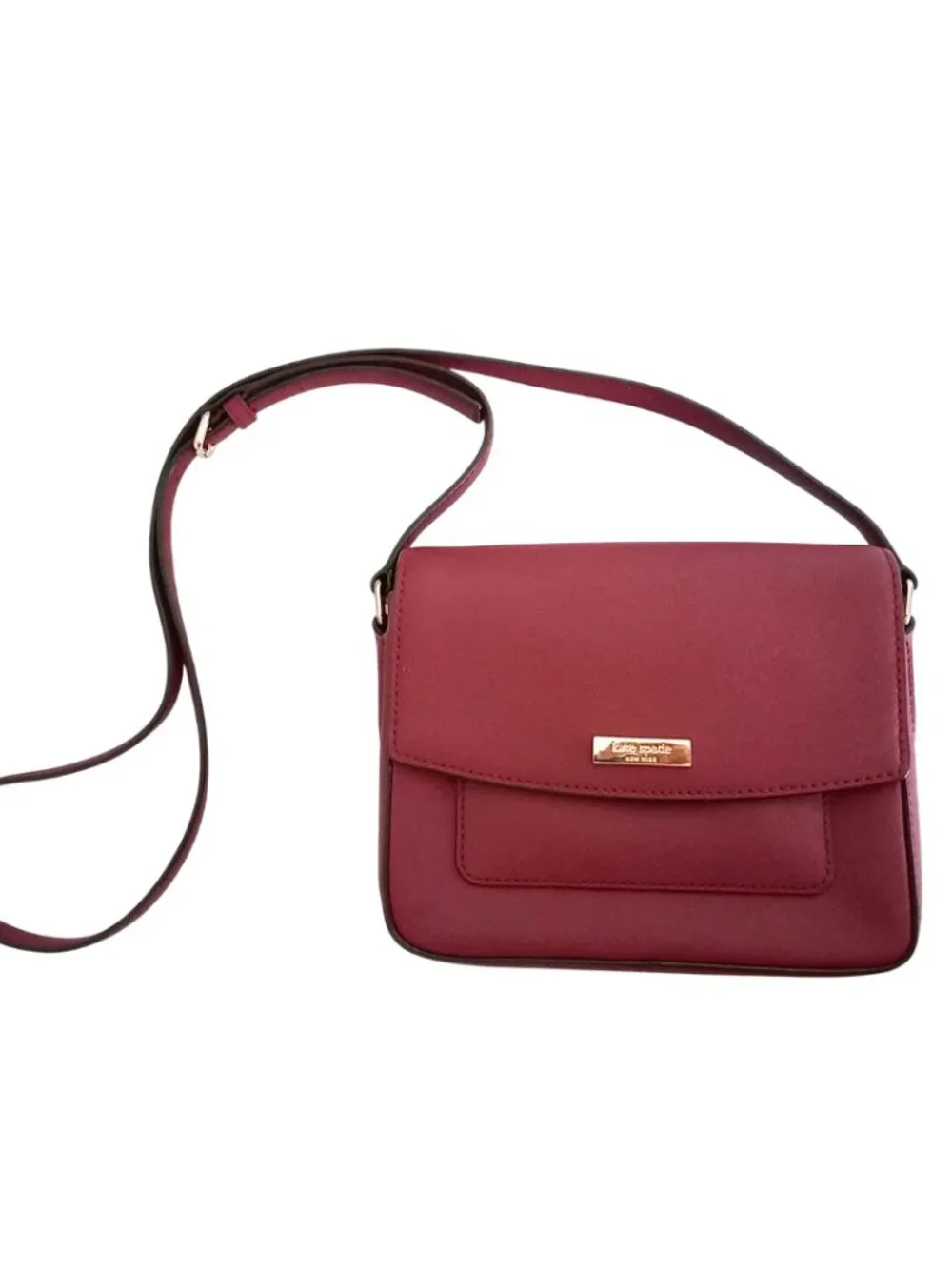 Kate Spade Laurel Way Saffiano Leather Flap Crossbody Bag - Burgundy